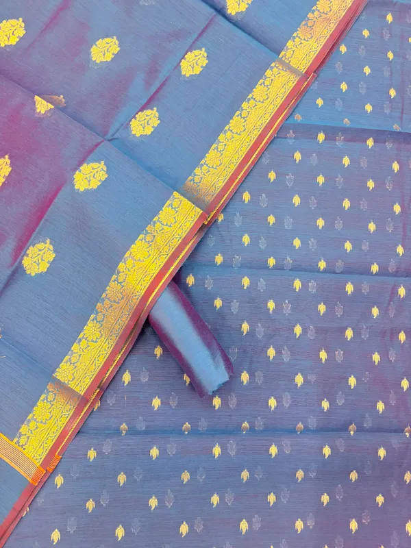 Peacock_Blue_Banarasi_Unstitched_Suit_Fabric_|_Cotton_Silk_Dress_Material_with_Zari_Weaving