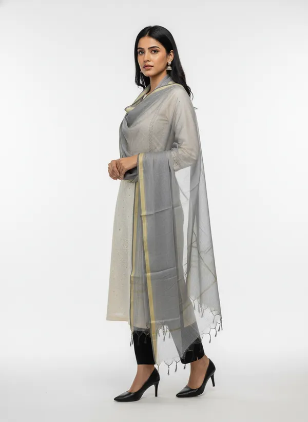 Grey_Banarasi_Plain_Dupatta_with_Zari_Border_for_Women_|_Lightweight_Traditional_Ethnic_Dupatta