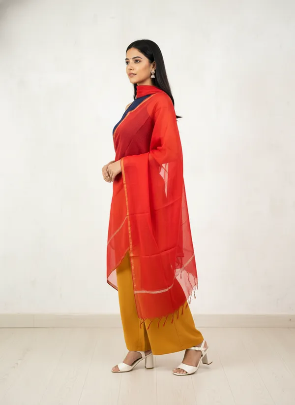 Red_Banarasi_Plain_Dupatta_with_Zari_Border_for_Women_|_Lightweight_Traditional_Ethnic_Dupatta