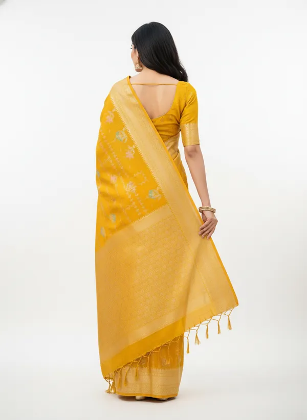 Musturd_Banarasi_Silk_Meena_Work_Zari_Weaved_Saree