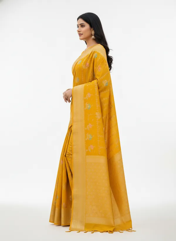 Musturd_Banarasi_Silk_Meena_Work_Zari_Weaved_Saree