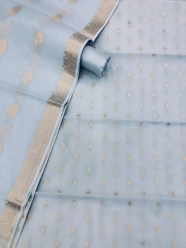Light_Blue_Banarasi_Cotton_Silk_Unstitched_Suit_Set_with_Dupatta_For_Women