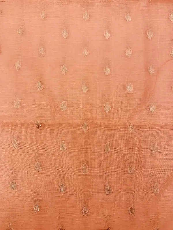 Peach_Banarasi_Cotton_Silk_Unstitched_Suit_Set_with_Dupatta_For_Women