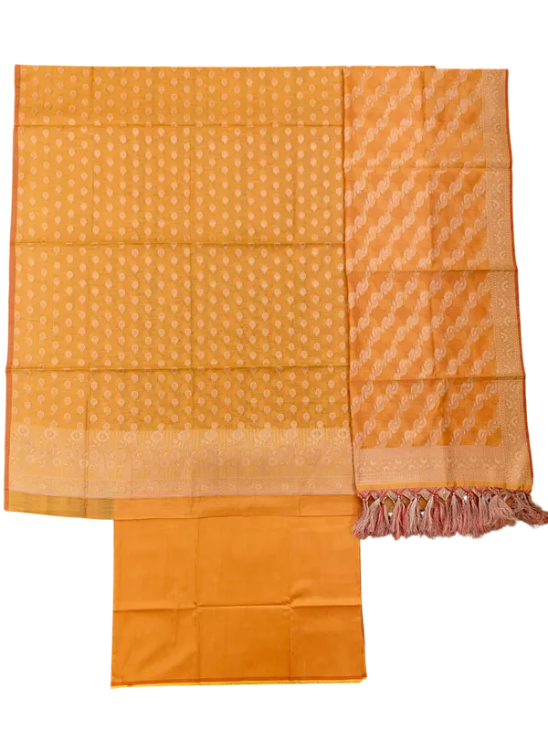 Mustard_Yellow_Banarasi_Cotton_Silk_Unstitched_Suit_Fabric_For_Women