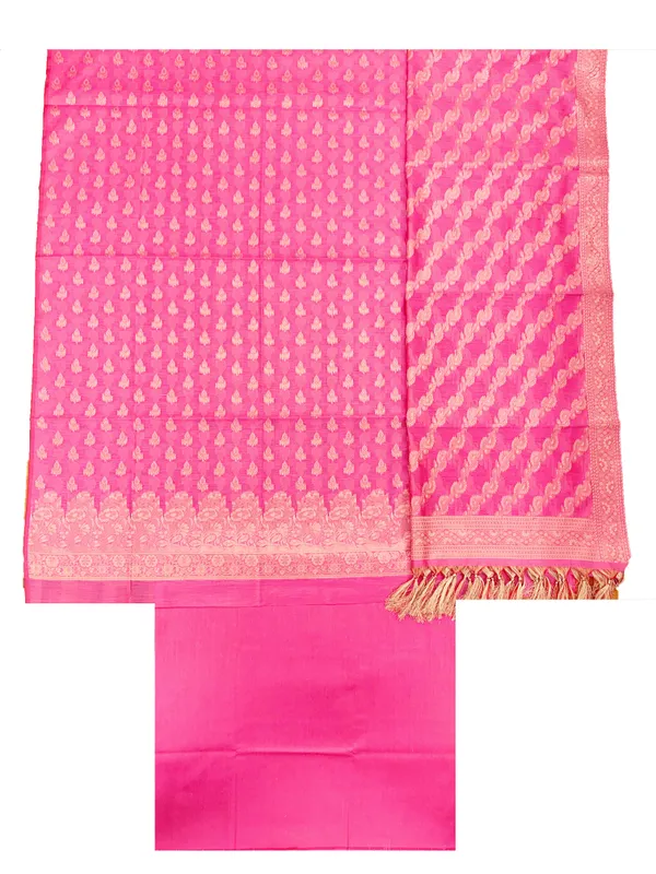 Light_Pink_Banarasi_Cotton_Silk_Unstitched_Suit_Fabric_For_Women