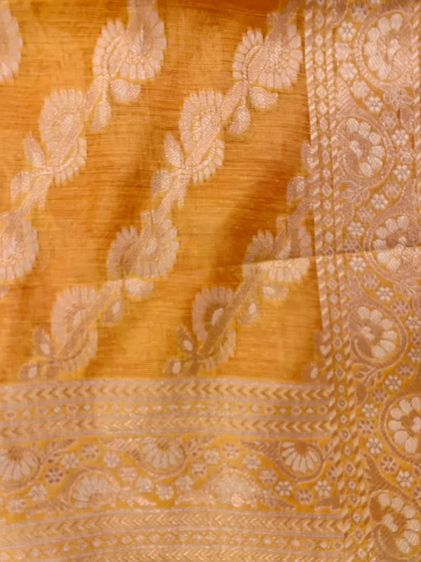 Orange_Banarasi_Cotton_Silk_Unstitched_Suit_Fabric_For_Women