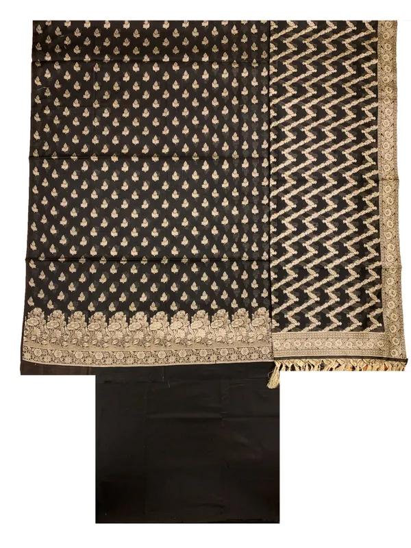Black_Banarasi_Cotton_Silk_Unstitched_Suit_Fabric_For_Women