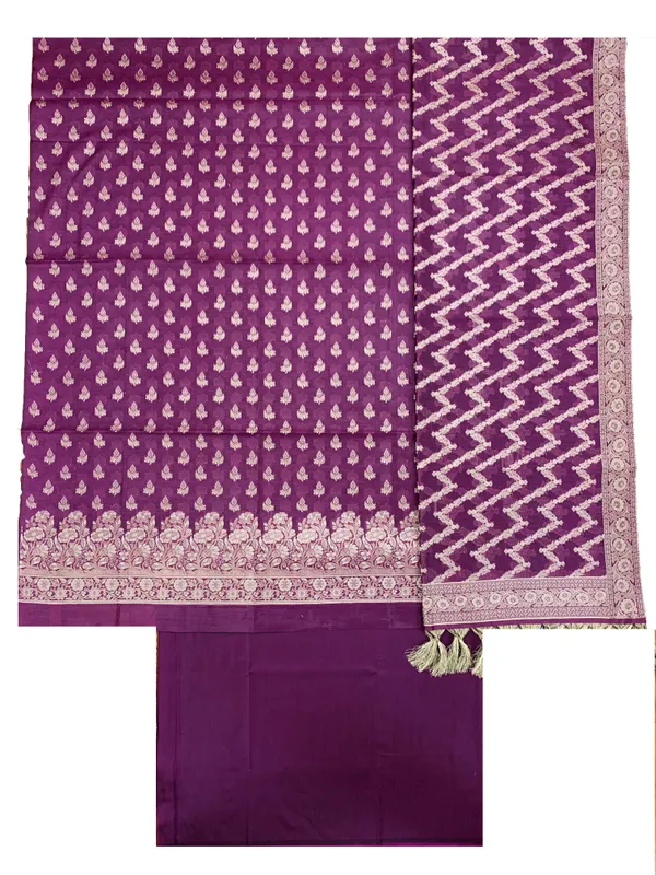 Purple_Banarasi_Cotton_Silk_Unstitched_Suit_Fabric_For_Women