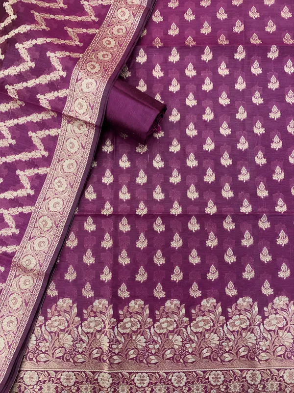 Purple_Banarasi_Cotton_Silk_Unstitched_Suit_Fabric_For_Women