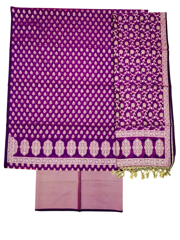Purple_Banarasi_Cotton_Thread_Work_Unstitched_Suit_Fabric_with_Dupatta_For_Women