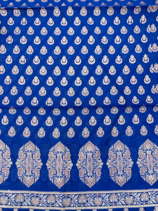 Blue_Banarasi_Cotton_Thread_Work_Unstitched_Suit_Fabric_with_Dupatta_For_Women