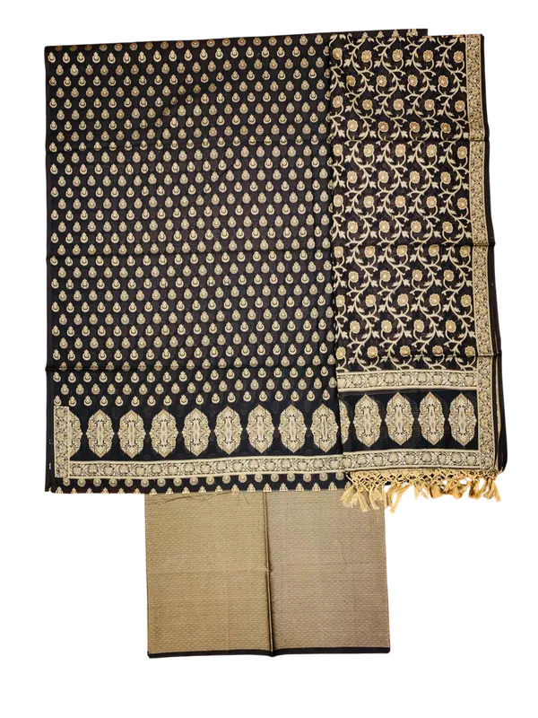Black_Banarasi_Cotton_Thread_Work_Unstitched_Suit_Fabric_with_Dupatta_For_Women