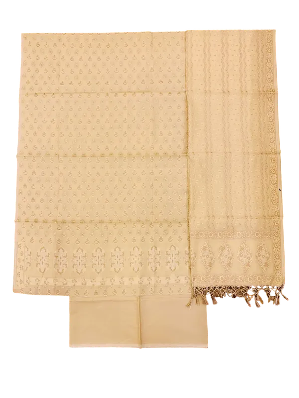 Mustard_Yellow_Banarasi_Cotton_Thread_Work_Unstitched_Suit_Fabric_with_Dupatta_For_Women