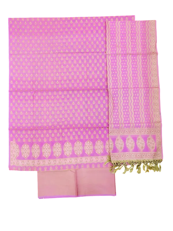 Pink_Banarasi_Cotton_Thread_Work_Unstitched_Suit_Fabric_with_Dupatta_For_Women