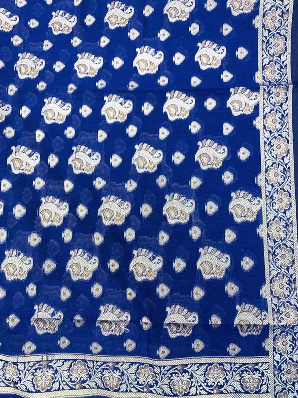 Blue_Banarasi_Cotton_Thread_Work_Unstitched_Suit_Fabric_with_Dupatta_For_Women