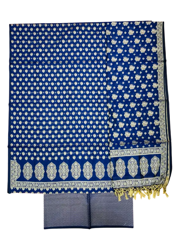 Blue_Banarasi_Cotton_Thread_Work_Unstitched_Suit_Fabric_with_Dupatta_For_Women