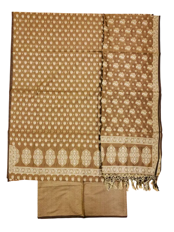 Brown_Banarasi_Cotton_Thread_Work_Unstitched_Suit_Fabric_with_Dupatta_For_Women