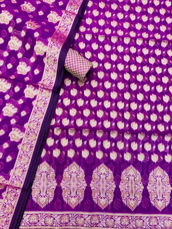 Purple_Banarasi_Cotton_Thread_Work_Unstitched_Suit_Fabric_with_Dupatta_For_Women