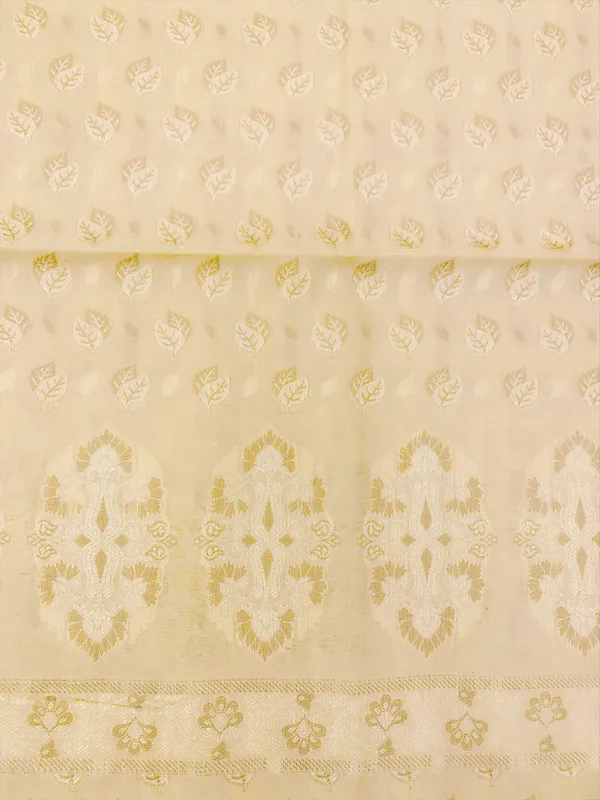 Beige_Banarasi_Cotton_Thread_Work_Unstitched_Suit_Fabric_with_Dupatta_For_Women