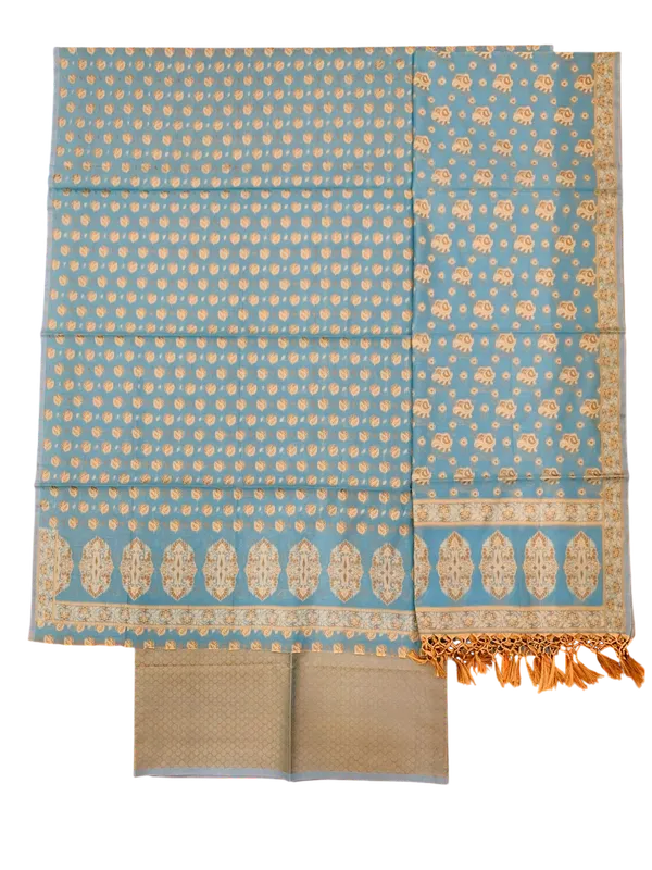 Blue_Banarasi_Cotton_Thread_Work_Unstitched_Suit_Fabric_with_Dupatta_For_Women