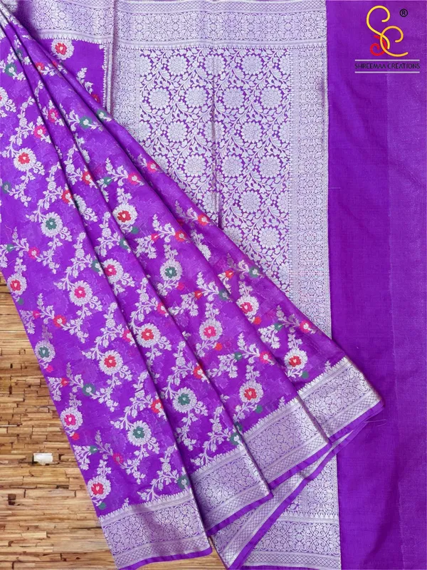 Purple_Royal_Purple_Banarasi_Georgette_Saree_with_Meena_Jaal_Work_&_Blouse_For_Women