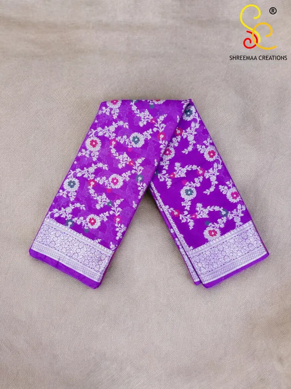 Purple_Royal_Purple_Banarasi_Georgette_Saree_with_Meena_Jaal_Work_&_Blouse_For_Women