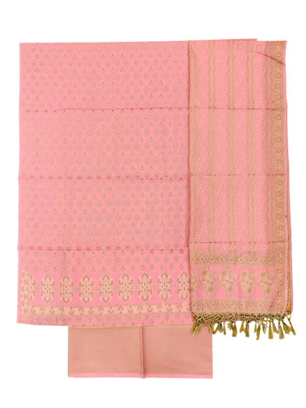 Light_Pink_Banarasi_Cotton_Thread_Work_Unstitched_Suit_Fabric_with_Dupatta_For_Women