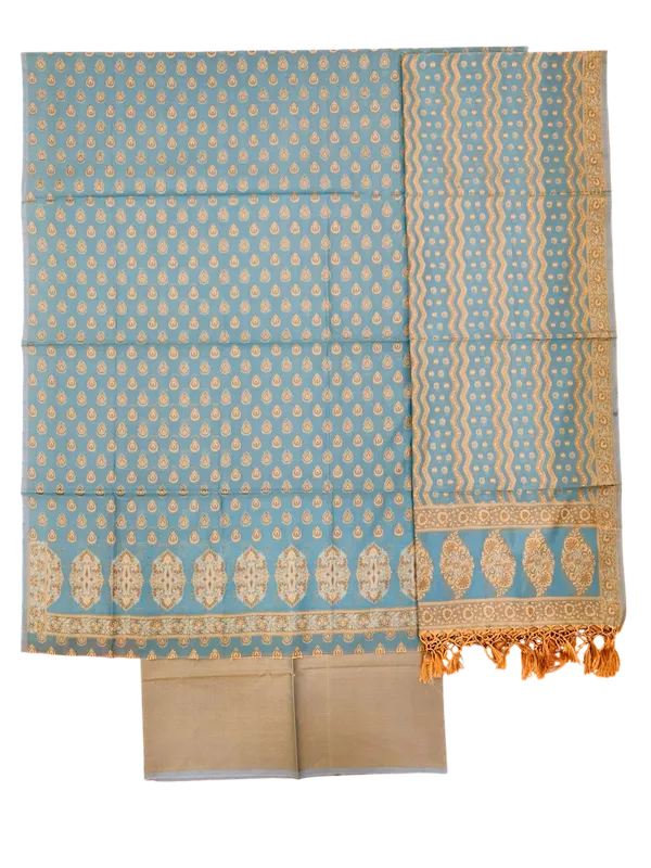 Light_Blue_Banarasi_Cotton_Thread_Work_Unstitched_Suit_Fabric_with_Dupatta_For_Women