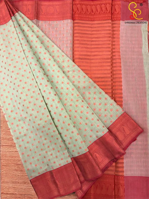 Pista_Banarasi_Linen_Saree_For_Women