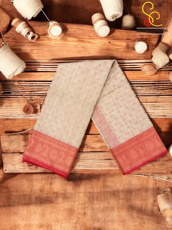 Beige_Banarasi_Linen_Saree_For_Women