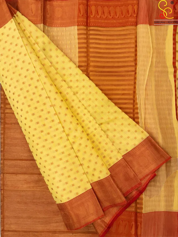 Yellow_Banarasi_Linen_Saree_For_Women