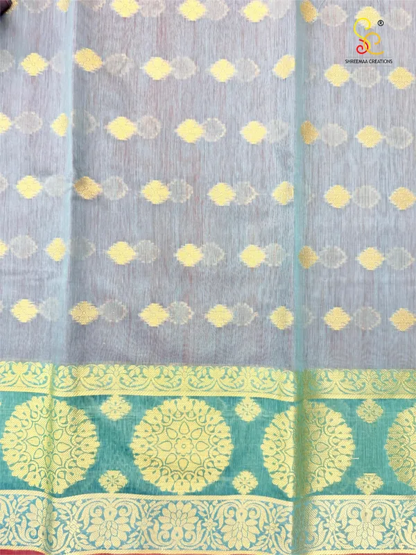 Light_Blue_Banarasi_Women's_Unstitched_Suit_Material_With_Dupatta_For_Women