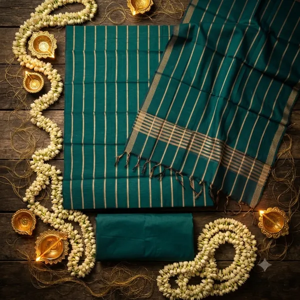 Bottel_Green_Banarasi_Unstitched_Suit_Fabric_|_Cotton_Silk_Dress_Material_with_Zari_Weaving