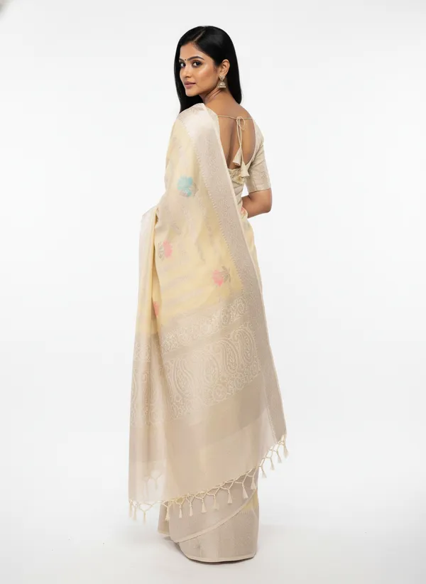 Cream_Banarasi_Silk_Meena_Work_Zari_Weaved_Saree