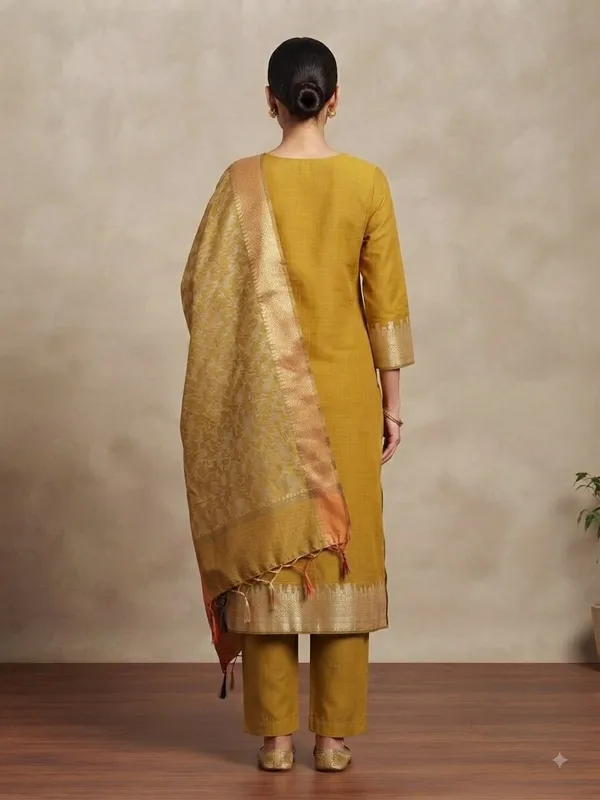 Mustard_Banarasi_Unstitched_Suit_Fabric_|_Cotton_Silk_Dress_Material_with_Zari_Weaving
