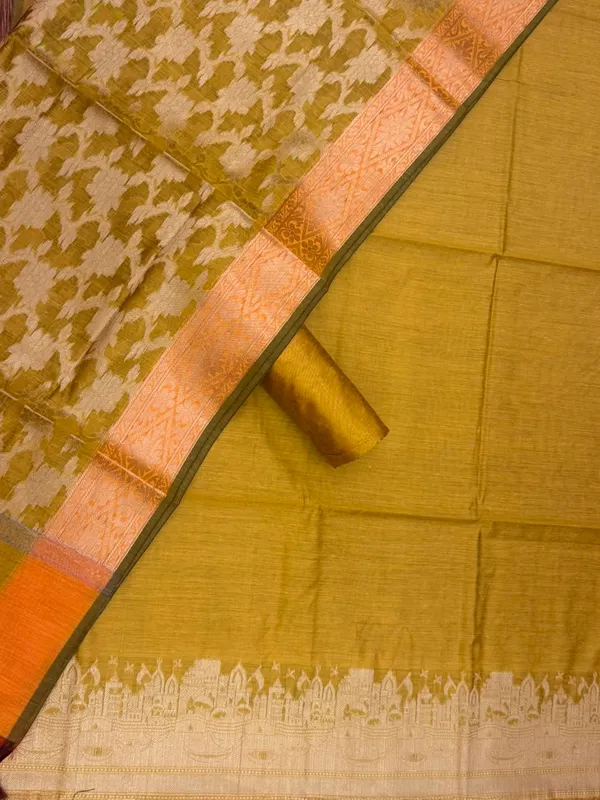 Mustard_Banarasi_Unstitched_Suit_Fabric_|_Cotton_Silk_Dress_Material_with_Zari_Weaving