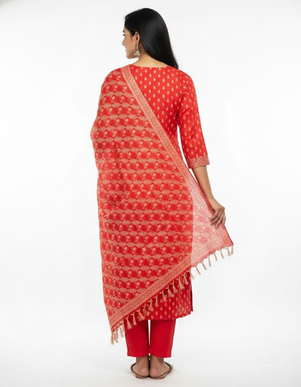 Red_Banarasi_Unstitched_Suit_Fabric_|_Cotton_Silk_Dress_Material_with_Zari_Weaving