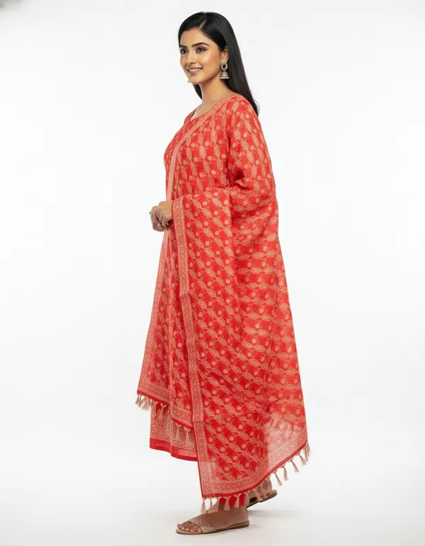 Red_Banarasi_Unstitched_Suit_Fabric_|_Cotton_Silk_Dress_Material_with_Zari_Weaving