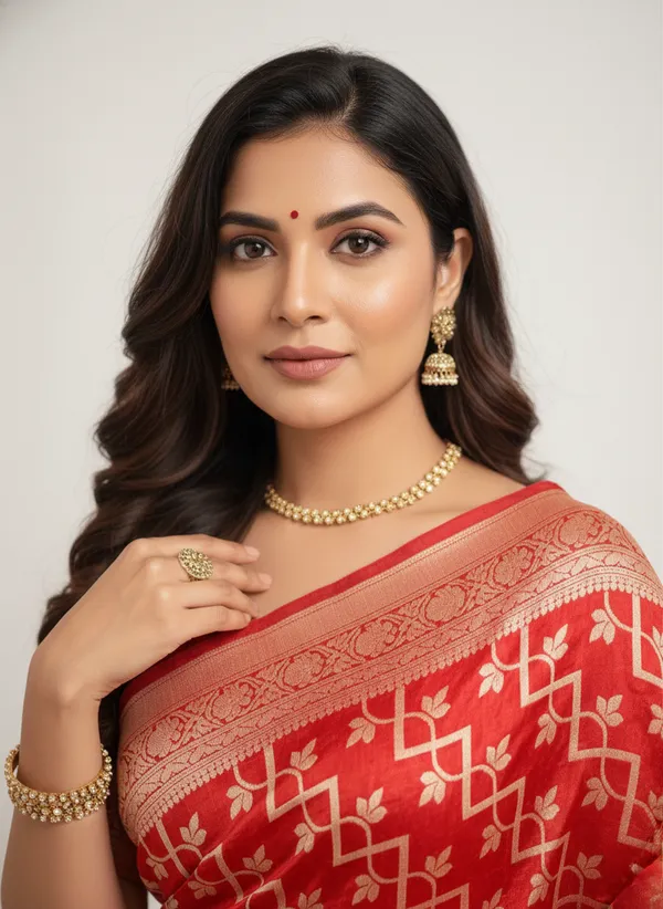 Red_Banarasi_Silk_Zari_Weaved_Saree