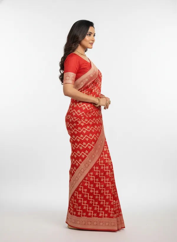 Red_Banarasi_Silk_Zari_Weaved_Saree