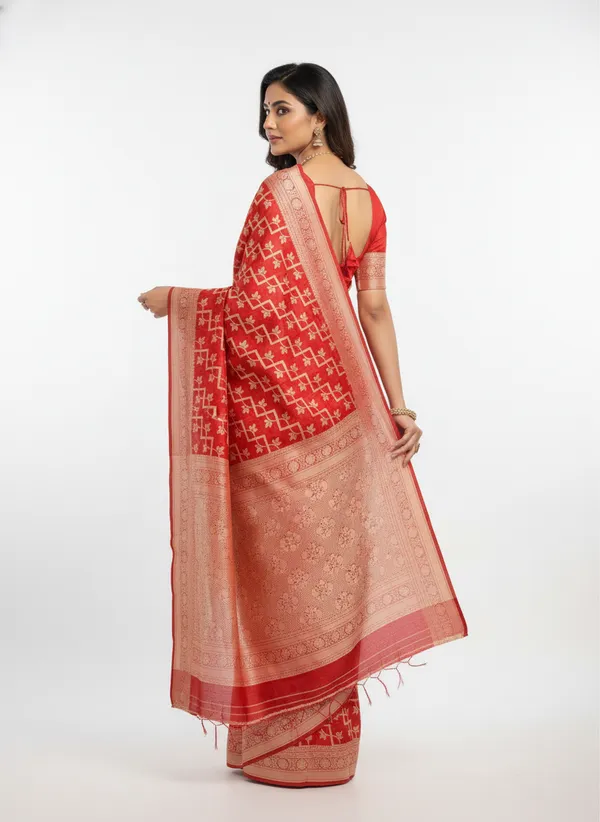 Red_Banarasi_Silk_Zari_Weaved_Saree