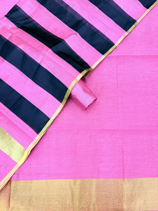 Light_Pink_Banarasi_Cotton_Silk_Plain_Zari_Border_Unstitched_Suit_Set_with_Dupatta_|_Womens_Festive_Ethnic_Wear
