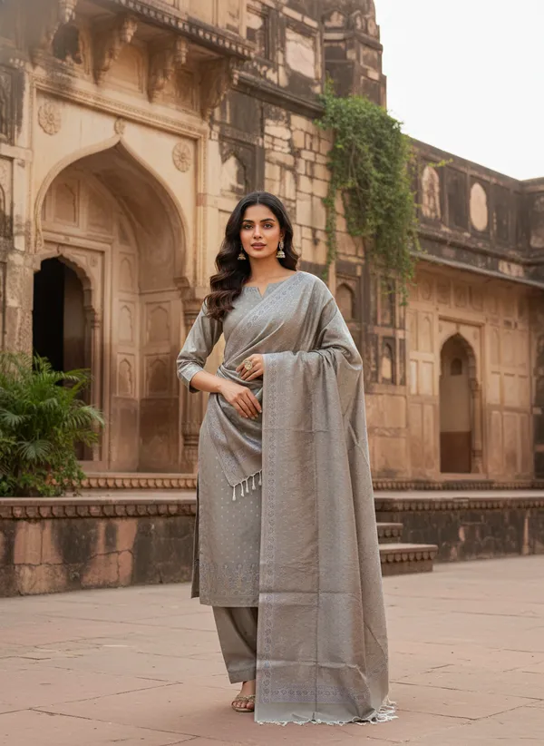 Slate_Grey_Banarasi_Mashru_Silk_Unstitched_Suit_Set_with_Dupatta_|_Womens_Festive_Ethnic_Wear