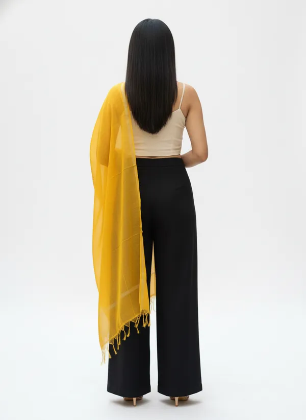 Yellow_Banarasi_Plain_Dupatta_with_Zari_Border_for_Women_|_Lightweight_Traditional_Ethnic_Dupatta
