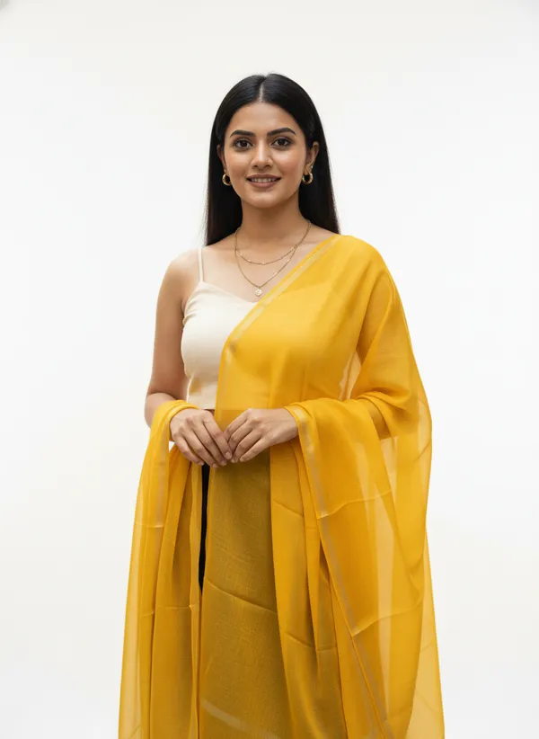 Yellow_Banarasi_Plain_Dupatta_with_Zari_Border_for_Women_|_Lightweight_Traditional_Ethnic_Dupatta