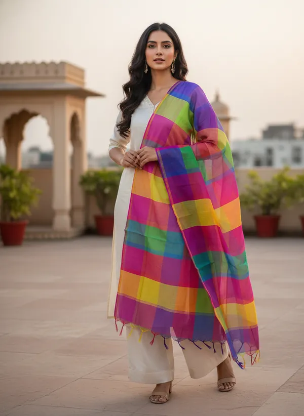 Multicolour_Banarasi_Cotton_Dupatta