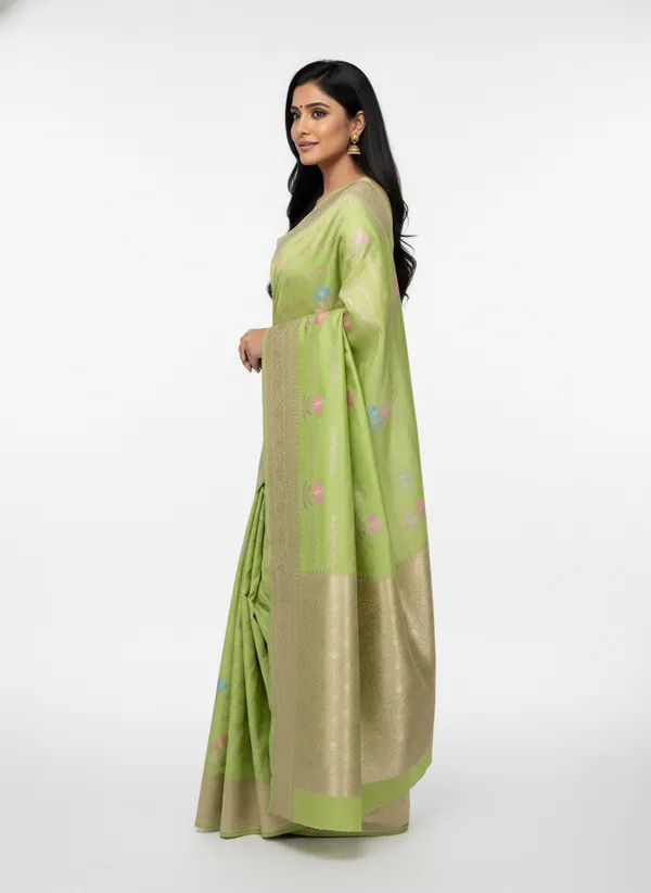 Pista_Banarasi_Silk_Meena_Work_Zari_Weaved_Saree