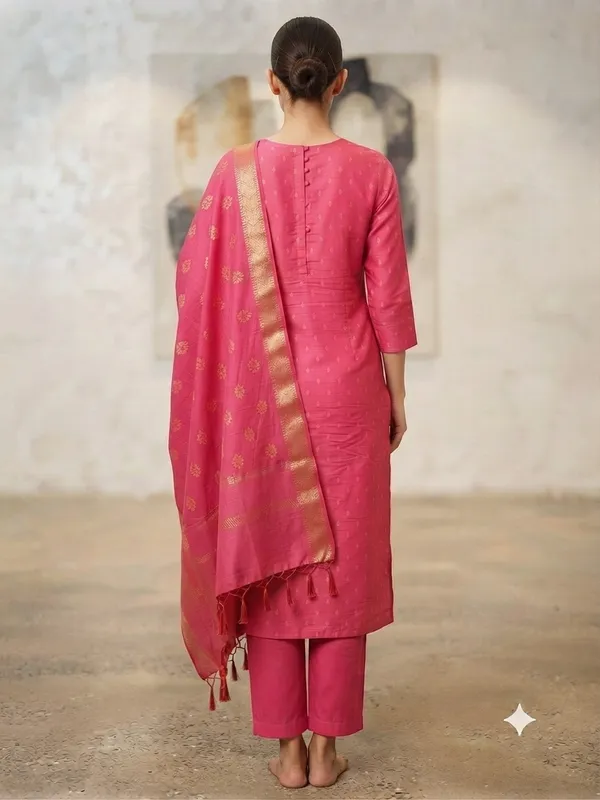 Light_Pink_Banarasi_Unstitched_Suit_Fabric_|_Cotton_Silk_Dress_Material_with_Zari_Weaving