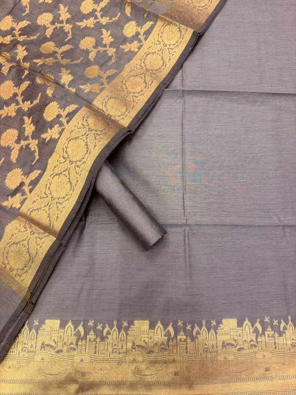 Saltegrey_Banarasi_Unstitched_Suit_Fabric_|_Cotton_Silk_Dress_Material_with_Zari_Weaving