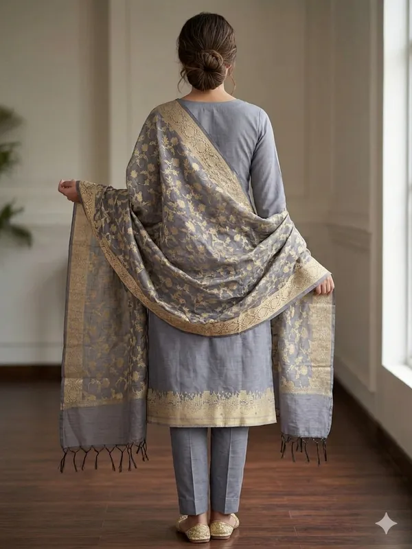 Saltegrey_Banarasi_Unstitched_Suit_Fabric_|_Cotton_Silk_Dress_Material_with_Zari_Weaving